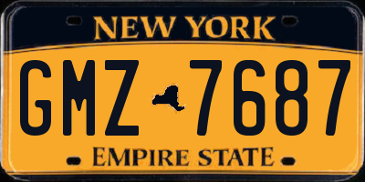 NY license plate GMZ7687