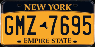 NY license plate GMZ7695