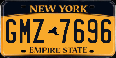 NY license plate GMZ7696