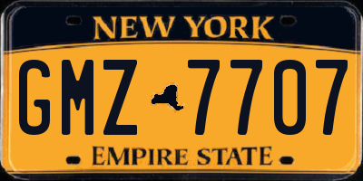 NY license plate GMZ7707