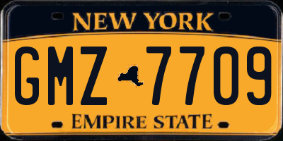 NY license plate GMZ7709
