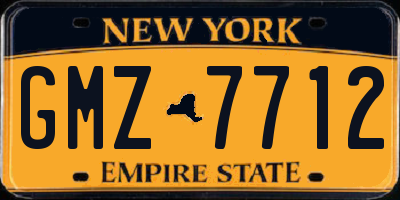 NY license plate GMZ7712