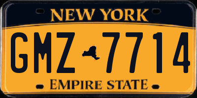 NY license plate GMZ7714