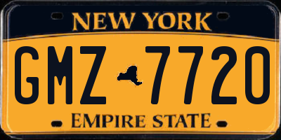 NY license plate GMZ7720
