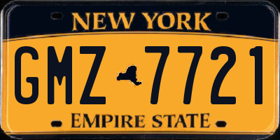 NY license plate GMZ7721