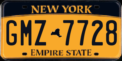 NY license plate GMZ7728