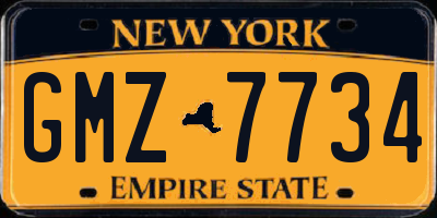 NY license plate GMZ7734