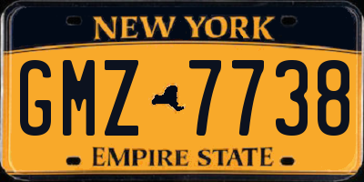 NY license plate GMZ7738