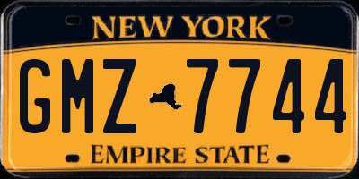 NY license plate GMZ7744