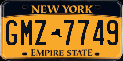 NY license plate GMZ7749