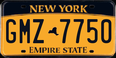 NY license plate GMZ7750