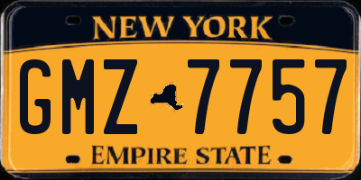 NY license plate GMZ7757