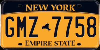 NY license plate GMZ7758