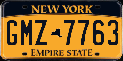 NY license plate GMZ7763