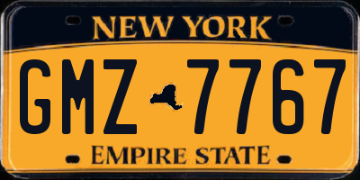 NY license plate GMZ7767