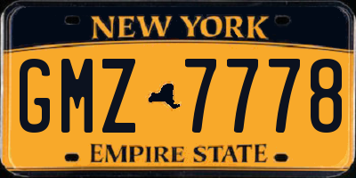 NY license plate GMZ7778