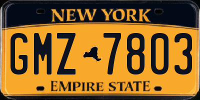 NY license plate GMZ7803