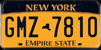 NY license plate GMZ7810