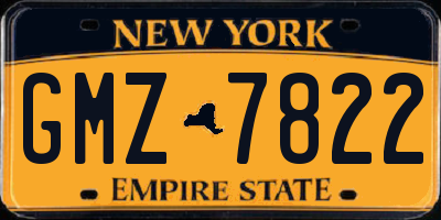 NY license plate GMZ7822