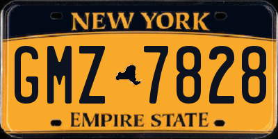 NY license plate GMZ7828