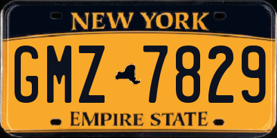 NY license plate GMZ7829