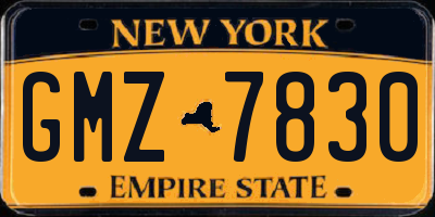 NY license plate GMZ7830