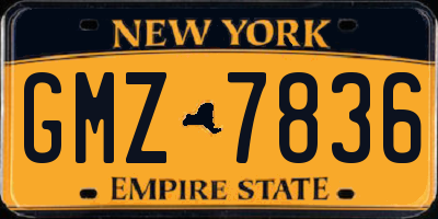 NY license plate GMZ7836