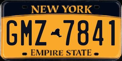 NY license plate GMZ7841