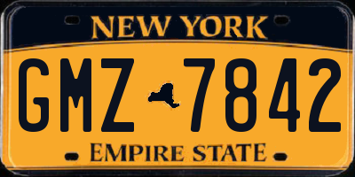 NY license plate GMZ7842