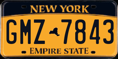 NY license plate GMZ7843