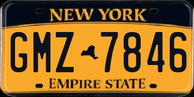 NY license plate GMZ7846