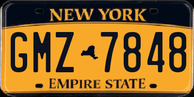 NY license plate GMZ7848