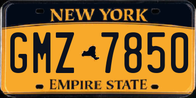 NY license plate GMZ7850