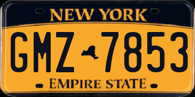 NY license plate GMZ7853