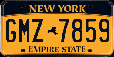 NY license plate GMZ7859