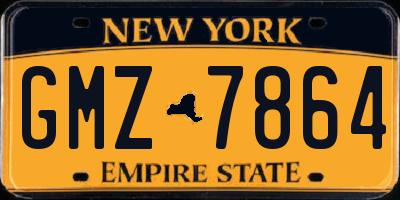 NY license plate GMZ7864
