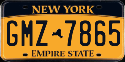 NY license plate GMZ7865