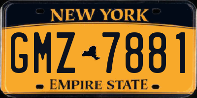 NY license plate GMZ7881