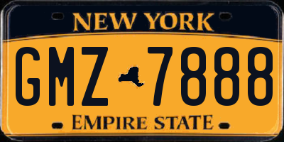 NY license plate GMZ7888