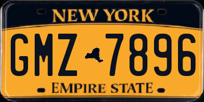 NY license plate GMZ7896