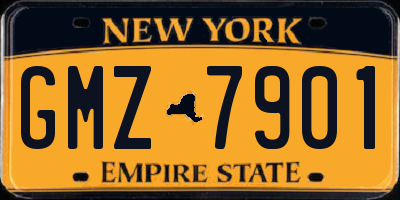 NY license plate GMZ7901