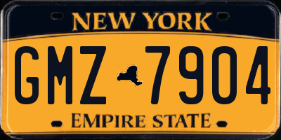 NY license plate GMZ7904