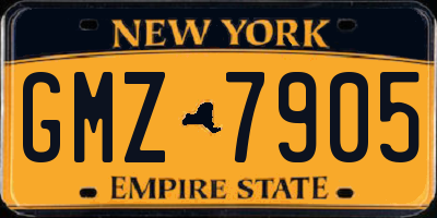 NY license plate GMZ7905