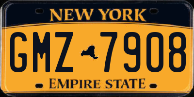NY license plate GMZ7908
