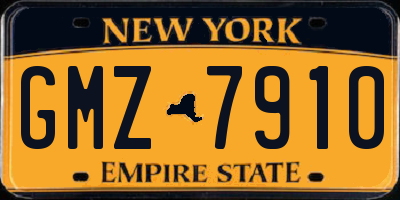NY license plate GMZ7910