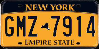 NY license plate GMZ7914