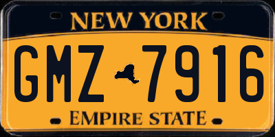 NY license plate GMZ7916