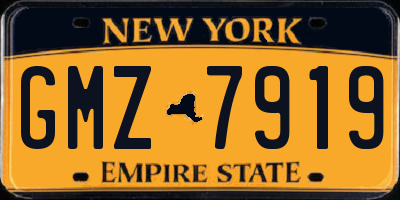 NY license plate GMZ7919
