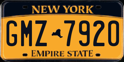 NY license plate GMZ7920