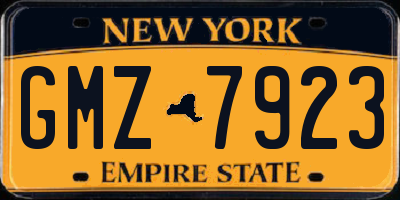 NY license plate GMZ7923